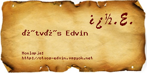 Ötvös Edvin névjegykártya